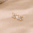 Exquisite Flourishing Diamond Platinum Gold Stud Earrings,,hi-res view 1