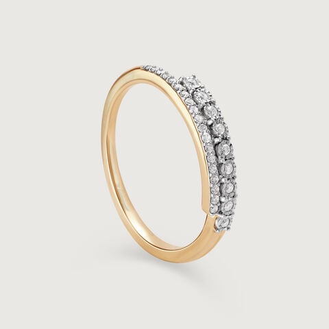 Linear Elegance 14KT Gold & Diamond Ring