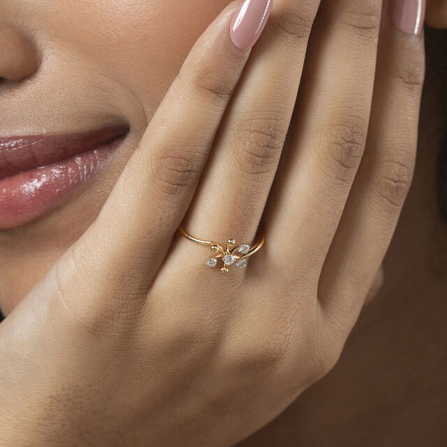 Groovy Glow Gold & Diamond Finger Ring,,hi-res image number null