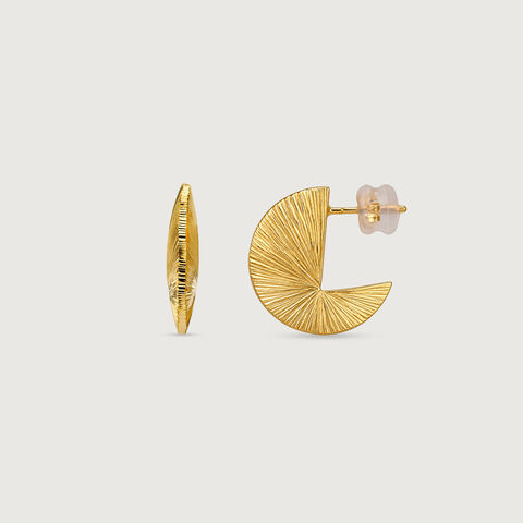 Radiant Arc Gold Hoop Earrings