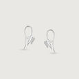 Sculpted Leaf Silver Stud Earrings,,hi-res view 3