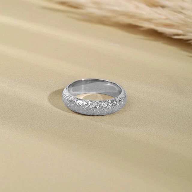 Chunky Textured Silver Ring,,hi-res image number null