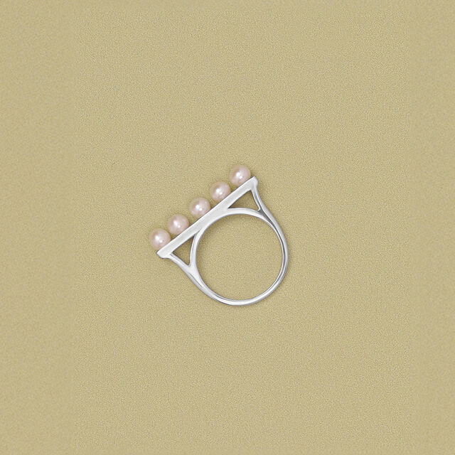 Pearl Row Silver Ring,,hi-res image number null