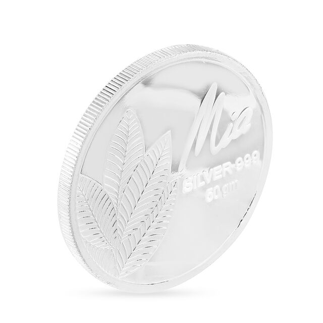50 GM 999 Silver Divine Mango Leaf Coin,,hi-res view 3