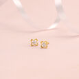 Floral Glow 14 Kt Gold and Diamond Stud Earrings,,hi-res view 1
