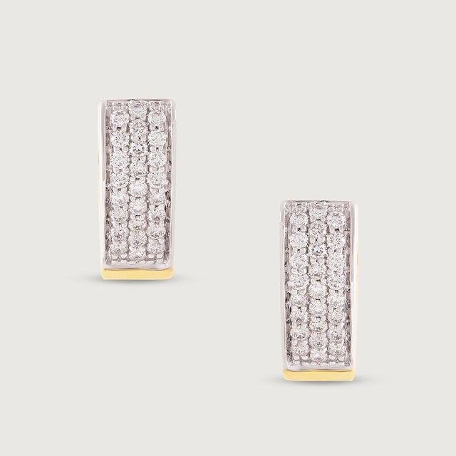 Modern Luxe Gold & Diamond Hoop Earrings,,hi-res image number null