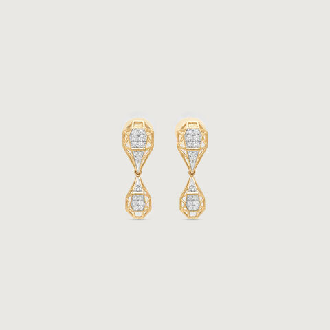 Faceted Balance Diamond Drop Earrings
