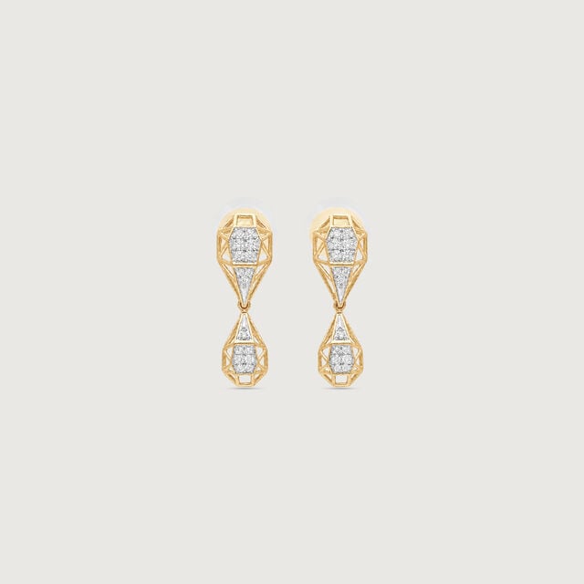 Faceted Balance Diamond Drop Earrings,,hi-res image number null