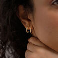 Galactic Spin Gold Hoop Earrings,,hi-res view 2