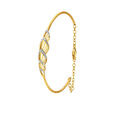14KT Yellow Gold Diamond Oval Bangle With Teardrop Design,,hi-res view 2