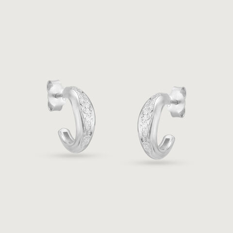 Textured Bold Silver Hoop Earrings