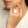 Textured Shine Silver Finger Ring,,hi-res view 2