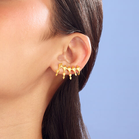 Bold Geometric Gold Stud Earrings