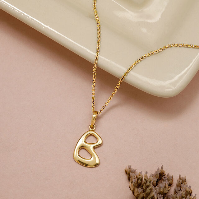 Letter Perfect 'B' Gold Pendant,,hi-res image number null