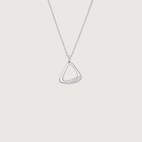 Sleek Triangle Silver Necklace