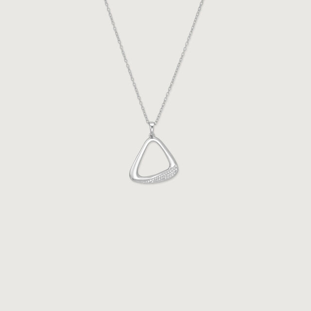 Sleek Triangle Silver Necklace,,hi-res image number null