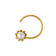 14KT Yellow Gold Nose Pin with Dainty Pearl,,hi-res view 1