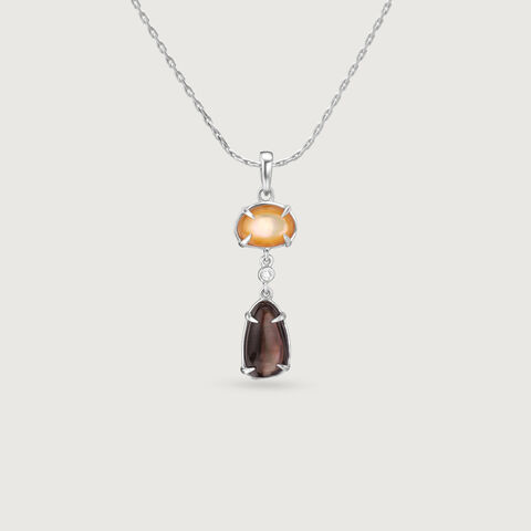 Earthy Glow Silver Pendant
