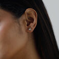 Exquisite Flourishing Diamond Platinum Gold Stud Earrings,,hi-res view 2