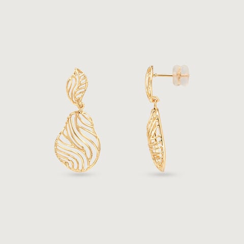 Flowing Dune Gold Drop Earrings