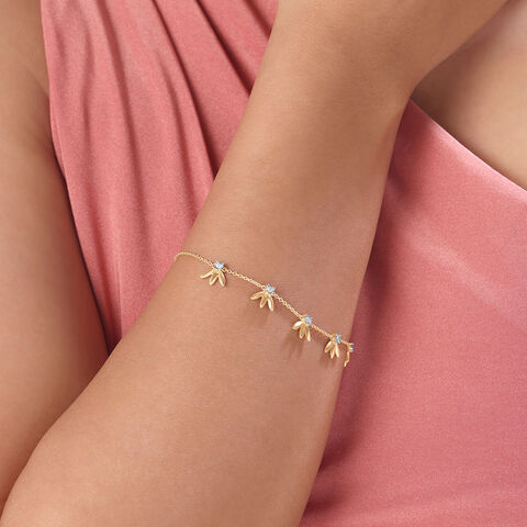 Playful Sparkle Leaf Diamond Bracelet