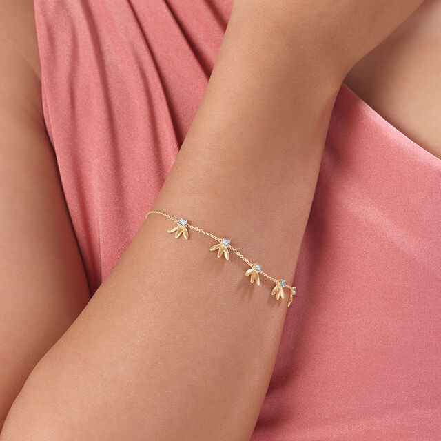 Playful Sparkle Leaf Diamond Bracelet,,hi-res image number null