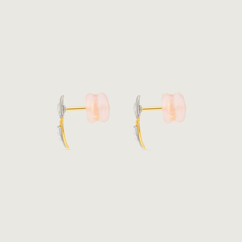 Architectural Poised Diamond Platinum Gold Stud Earrings