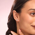 Cascading Rivulet 14 Kt Pearl & Diamond Stud Earrings,,hi-res view 2