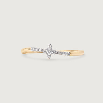 Twilight Twinkle 14KT Gold & Diamond Finger Ring
