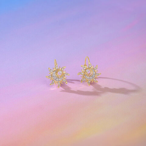Solar Radiance Diamond Hoop Earrings