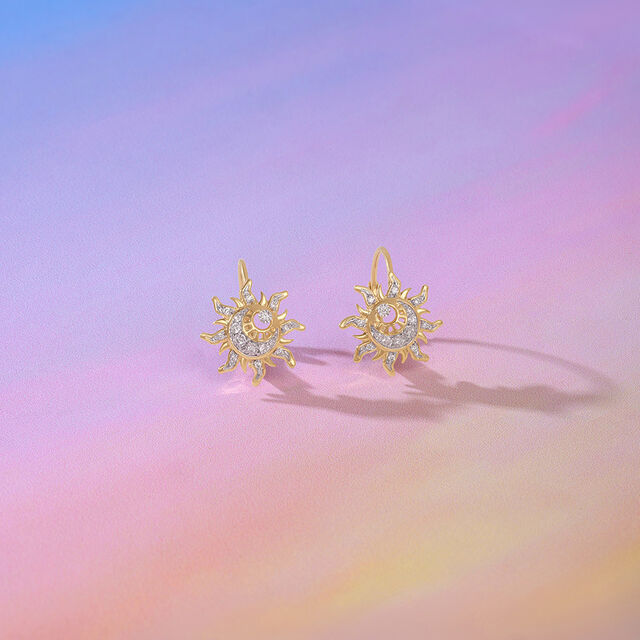 Solar Radiance Diamond Hoop Earrings,,hi-res image number null