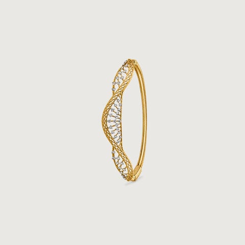 Woven Rhythm Diamond Bangle