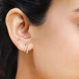 14Kt Yellow Gold Dotted Delight Diamond Hoop Earring,,hi-res view 1