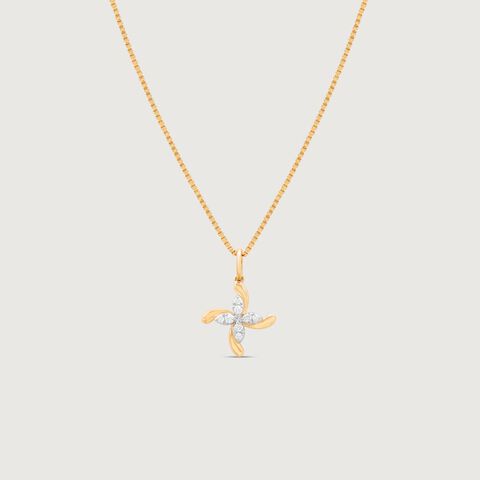 Intersecting Lines Diamond Pendant