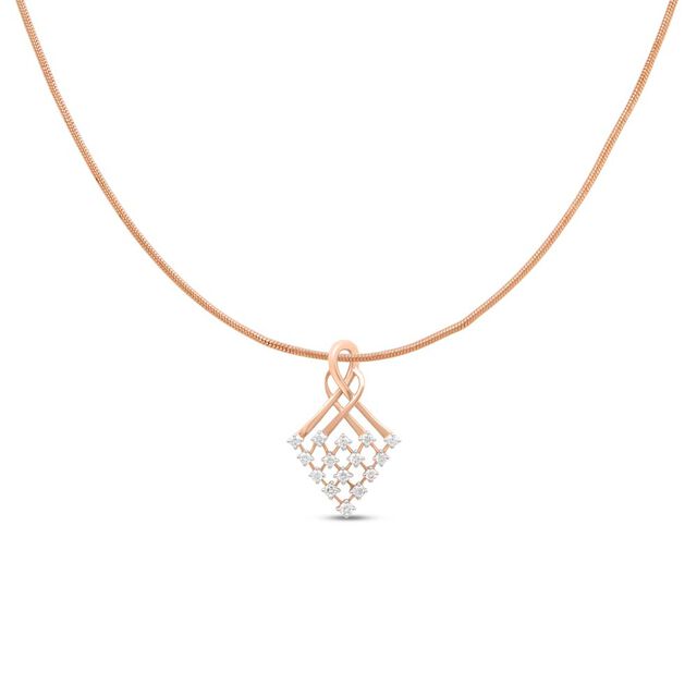 14kt Rose Gold Mesh Diamond Pendant,,hi-res image number null