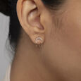 Classic Elegance Gold & Diamond Stud Earrings,,hi-res view 2