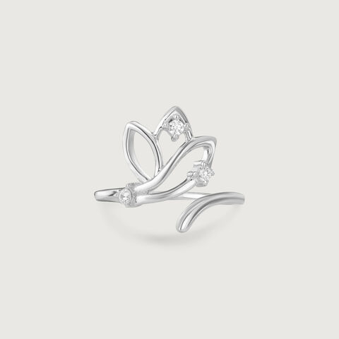 Floral Wrap Silver Ring