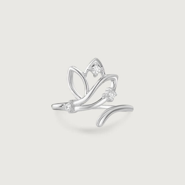 Floral Wrap Silver Ring,,hi-res image number null