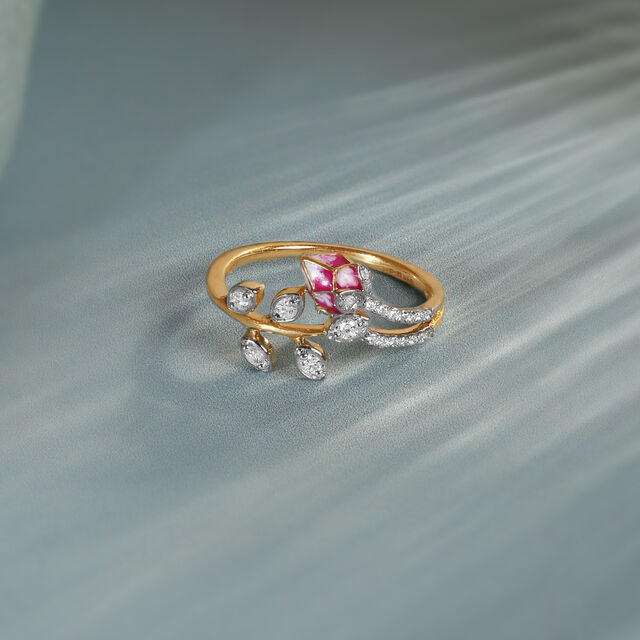 Floral Fantasy Gold & Diamond Ring,,hi-res image number null