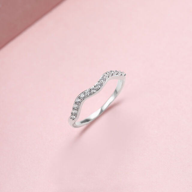 Dazzling Wave Silver Finger Ring,,hi-res image number null