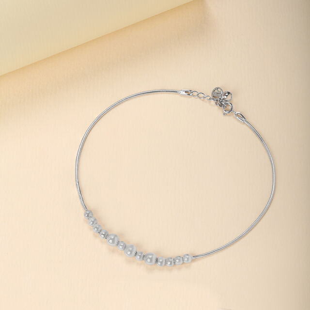 Bead Bomb Single Silver Anklet,,hi-res image number null