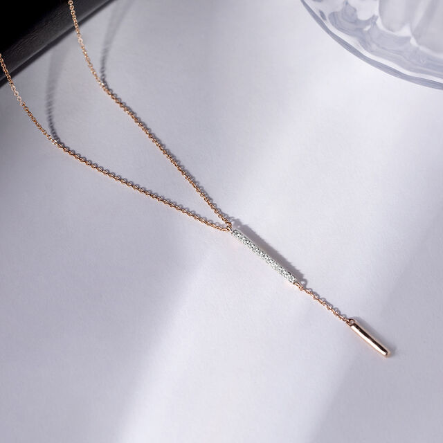 Elegant Drop Gold & Diamond Necklace,,hi-res image number null