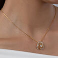 Radiant Rose Diamond & Gold Pendant,,hi-res view 2