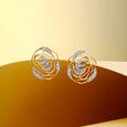 Elegant Swirl Diamond Stud Earrings,,hi-res view 1