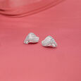 Sculpted Shine Silver Stud Earrings,,hi-res view 1
