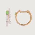 Emerald Glam Gold & Diamond Hoop Earrings,,hi-res view 4