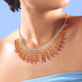 Sunset Spectrum Sapphires & Diamond Necklace,,hi-res view 2
