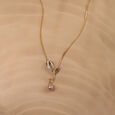 Heart Stream 14 Kt Gold & Pearl Necklace,,hi-res view 1