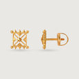 Warli Wonder 22KT Gold Stud Earrings,,hi-res view 4