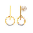 14KT Yellow Gold Fine Line Diamond Drop Earrings,,hi-res view 2